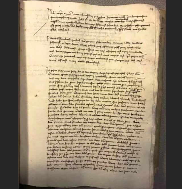 Historian Carlo Vecche discovers this first act of emancipation of a slave named Caterina, who he believes to be the mother of Leonardo da Vinci. Notarized by Leonardo's father, Ser Piero da Vinci.