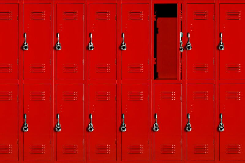 row of lockers