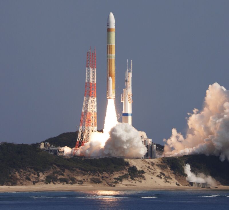 The H3 rocket launches from Tanegashima, Japan, on Tuesday.