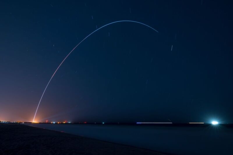 Terran 1 lights up the night sky in Florida on Wednesday evening. 