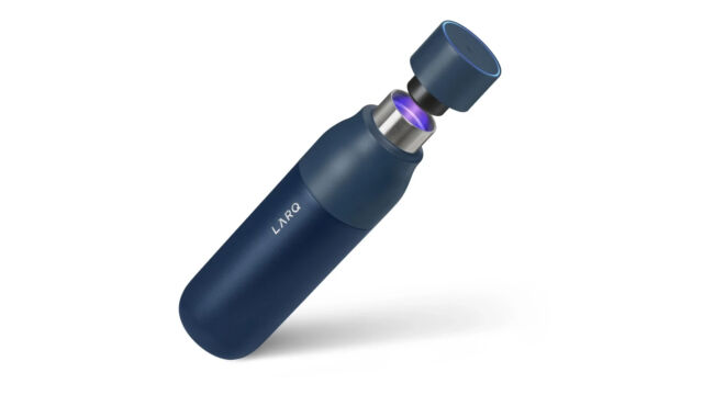 Larq PureVis water bottle with self-cleaning UV cap.