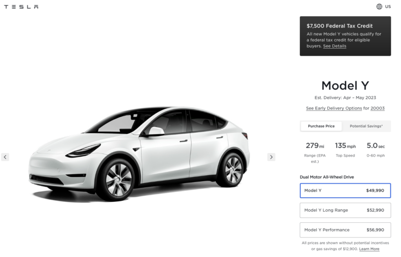 Tesla s price deals drop