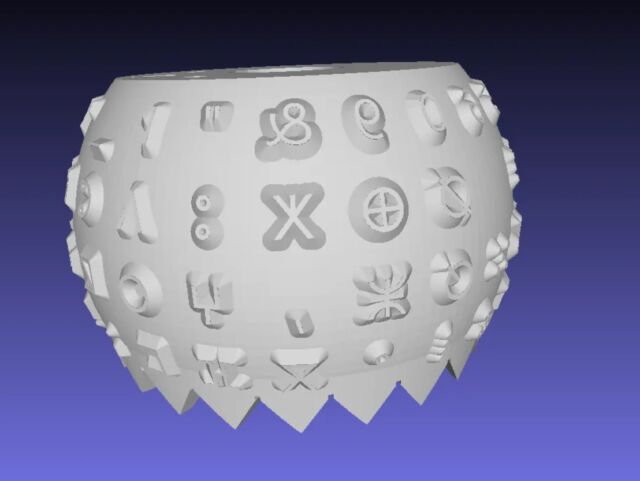 Sebuah render dari jenis bola Tifinagh. 