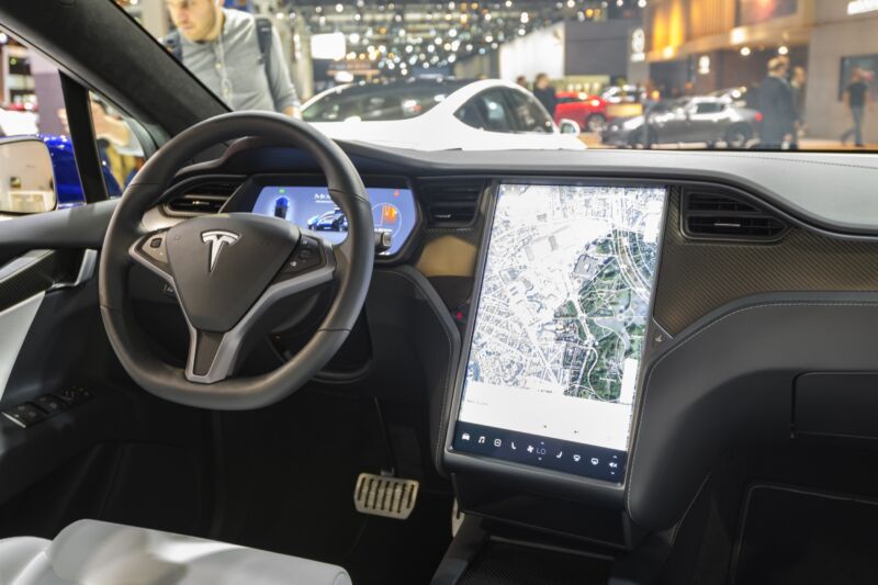 Inside of deals a tesla