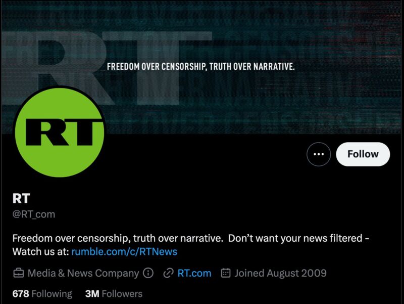 Twitter cesse de qualifier la RT russe et la Chine Xinhua de « médias affiliés à l’État »