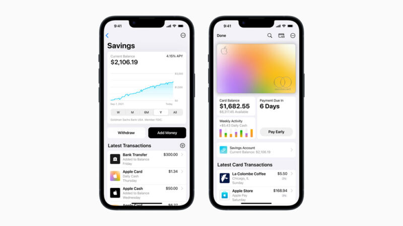 Apple savings account dashboard screenshot