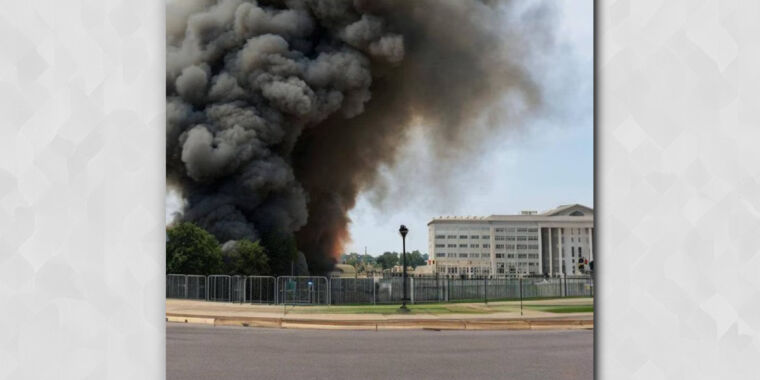 Foto falsa de “explosión” del Pentágono siembra confusión en Twitter