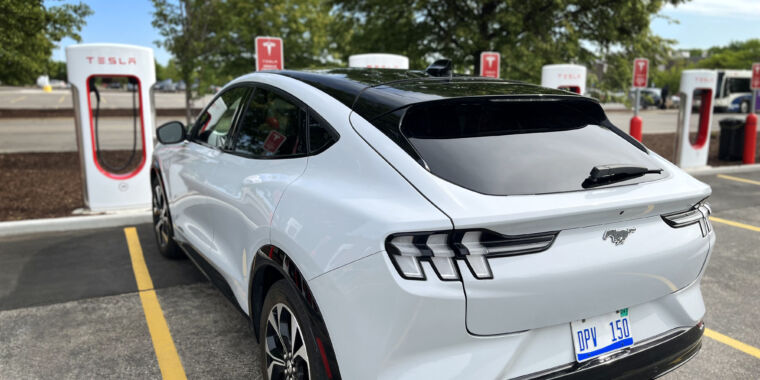 photo of Ford EVs will get access to Tesla’s Supercharger network in 2024 image