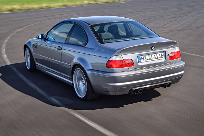 A BMW E46 M3 from behind