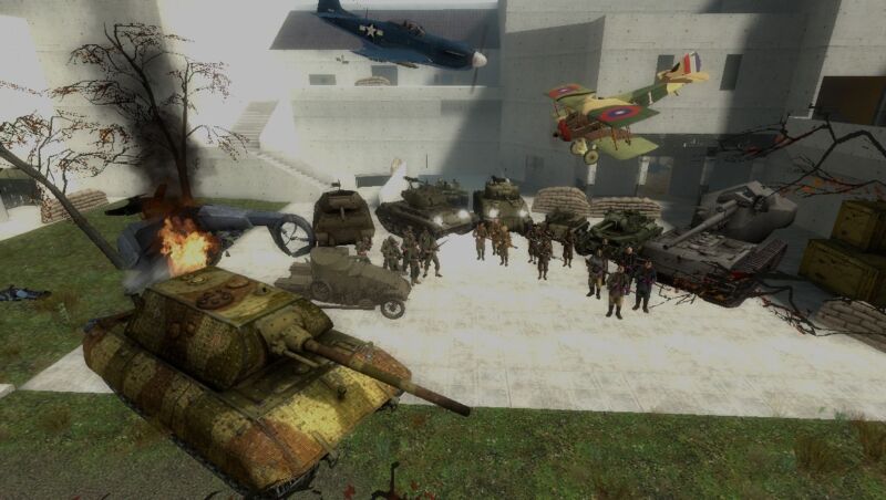 A scene from a <em>Garry's Mod</em> server or a WWII documentary? Who can say, really?