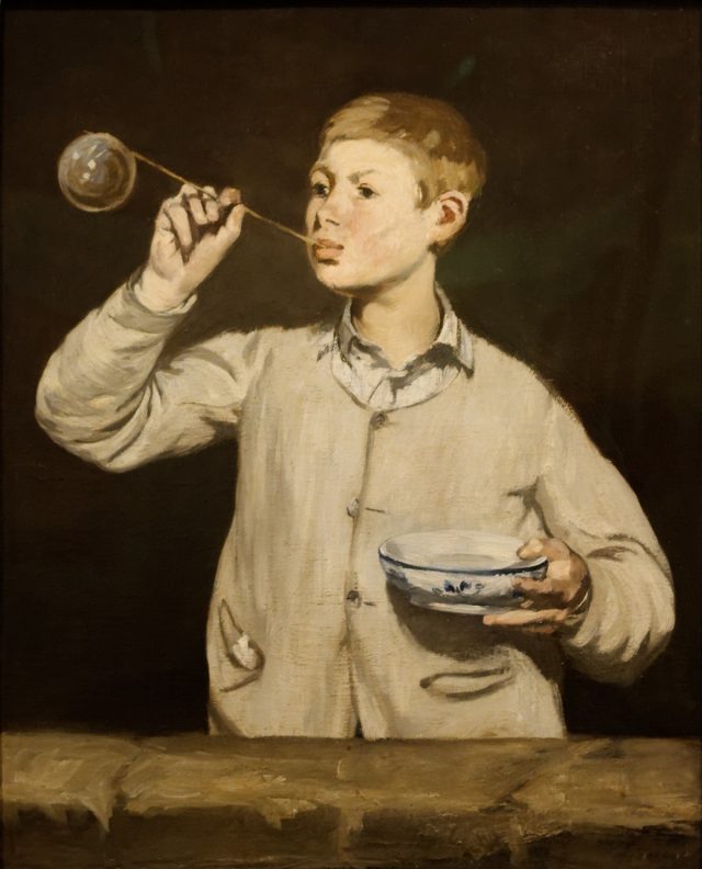 Edouard Manet's <em>Boy Blowing Bubbles</em> (1867).