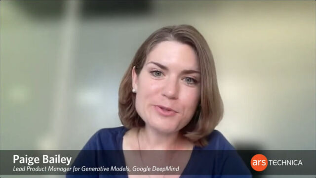 Paige Bailey von Google während ihres Ars Frontiers 2023-Panels zum Thema KI.