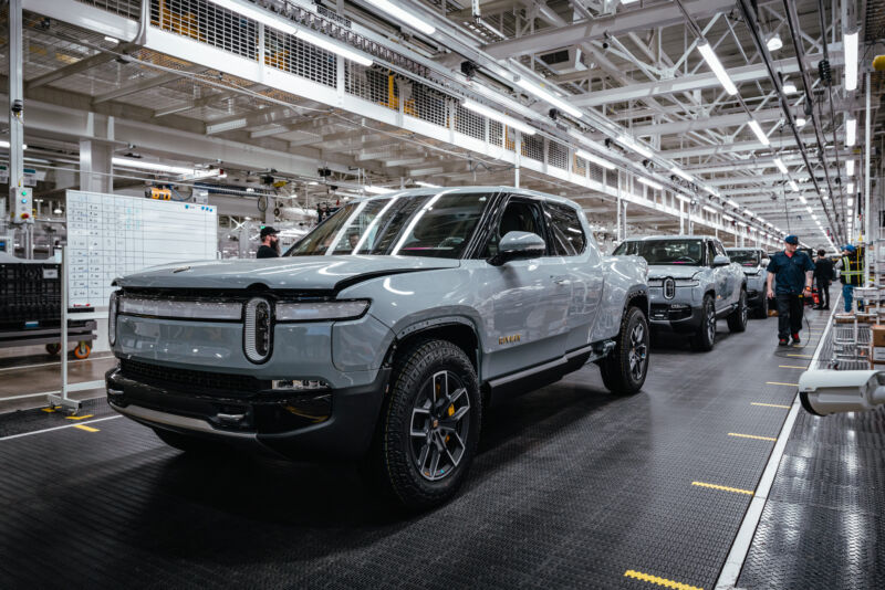 Rivian assembly line