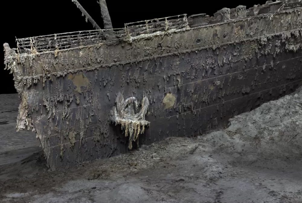 wreck of the Titanic, showing its iconic bow