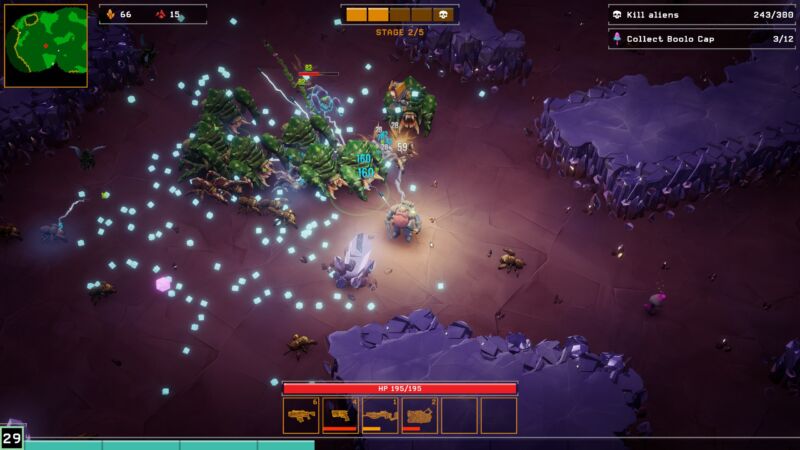 Capture D'Écran De Deep Rock Galactic Survivor Montrant De Nombreux Bugs Et Xp