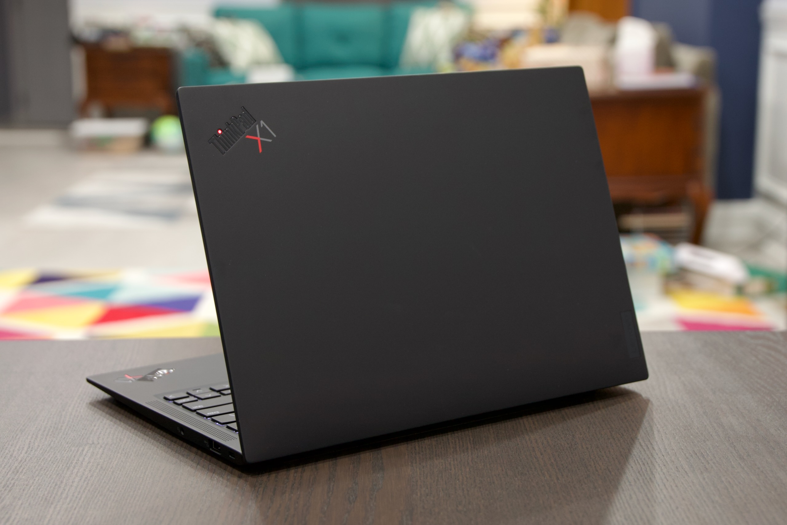 The ThinkPad X1 Carbon is another in a long line of understated black business laptops. 
