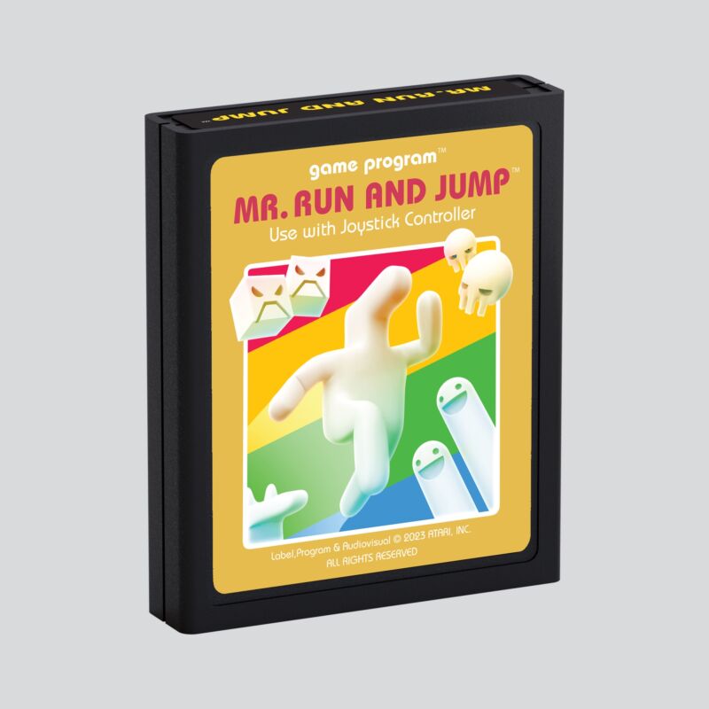 A render of the <em>Mr. Run and Jump</em> Atari cartridge.