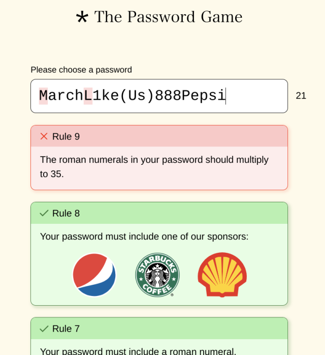 The Password Game Rule 5: How to Make Digits Add Up to 25