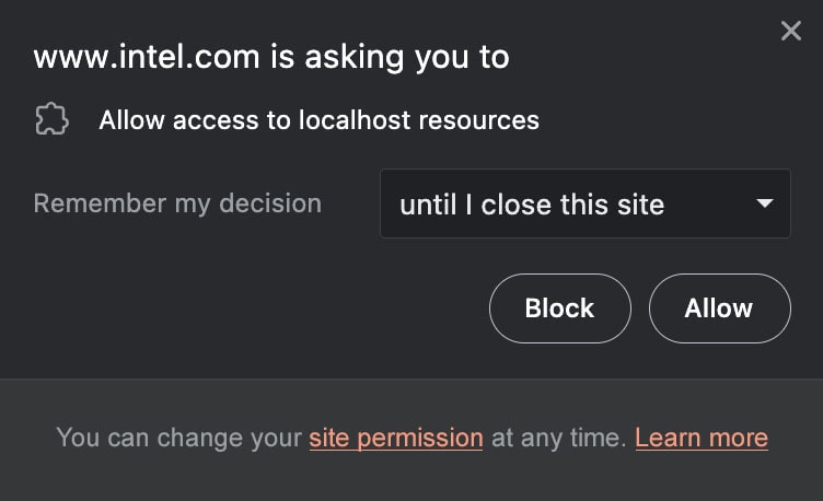 Screenshot of permission dialog to be provided by Brave.
