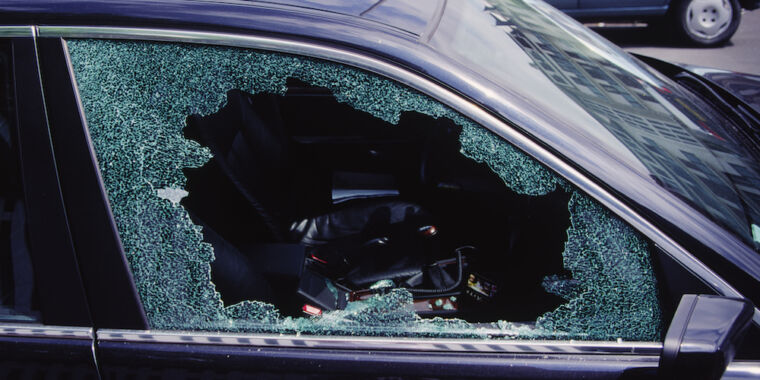 broken glass car breakin