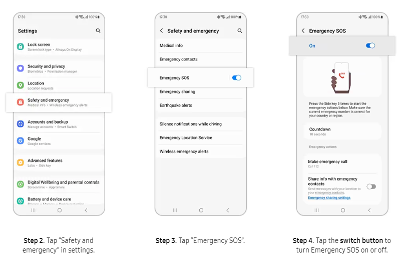 Samsung shows off how to disable emergency SOS, but Samsung phones apparently don't have the