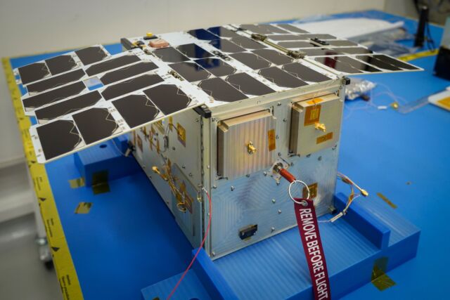 The UAE's PHI-Demo satellite weighed about 44 pounds (20 kilograms) at launch.