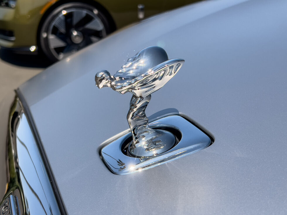 The Spirit of Ecstasy has been given an aerodynamic makeover with lower wings to reduce turbulence.