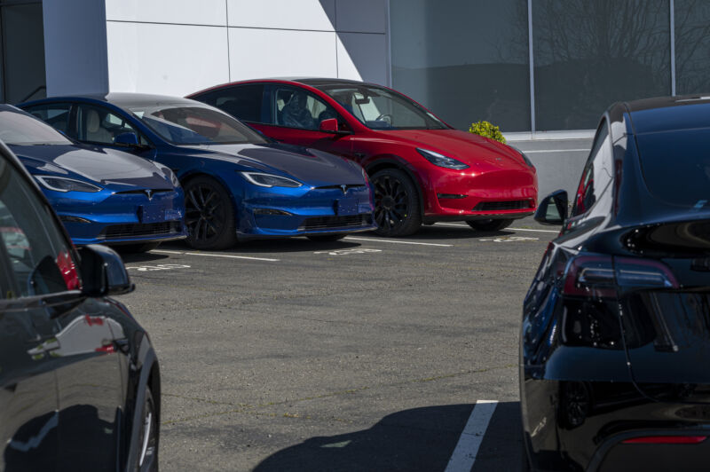 Vehicles for sale at a Tesla store in Vallejo, California, US, on Thursday, March 2, 2023