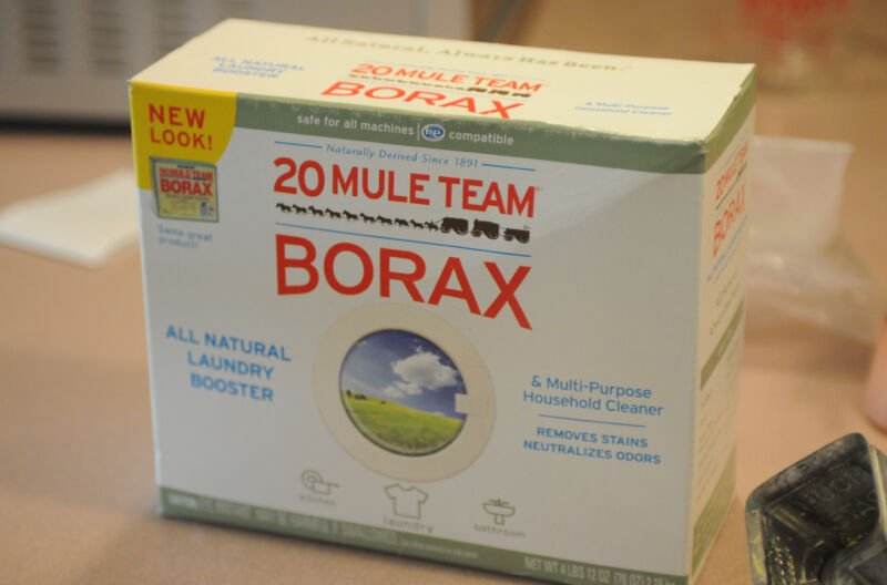 A box of borax—not for eating. 