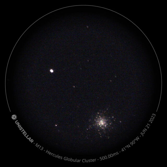 The Hercules Cluster as it appeared on a clear night in central Illinois.