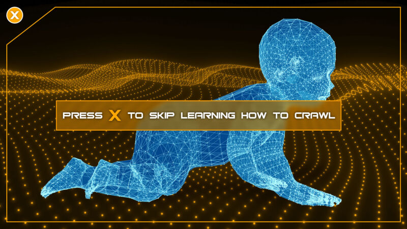 Baby wireframe crawling, with