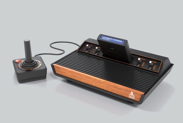 The new Atari 2600+ console and joystick, announced in August.