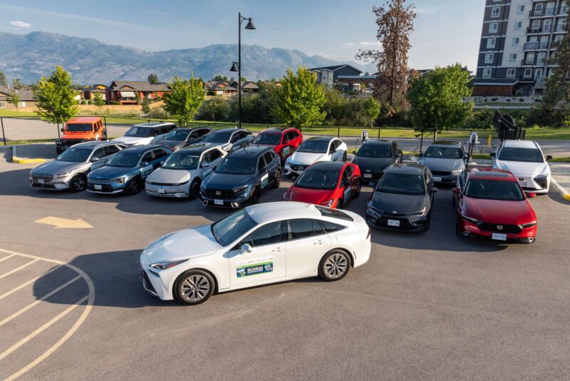 A collection of EVs and hybrids