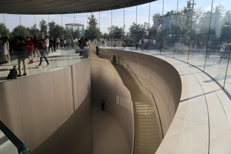 This is the Steve Jobs Theater at Apple's Cupertino campus, where the iPhone event on September 12 is likely to be hosted. Granted, it will probably be a pre-recorded video.