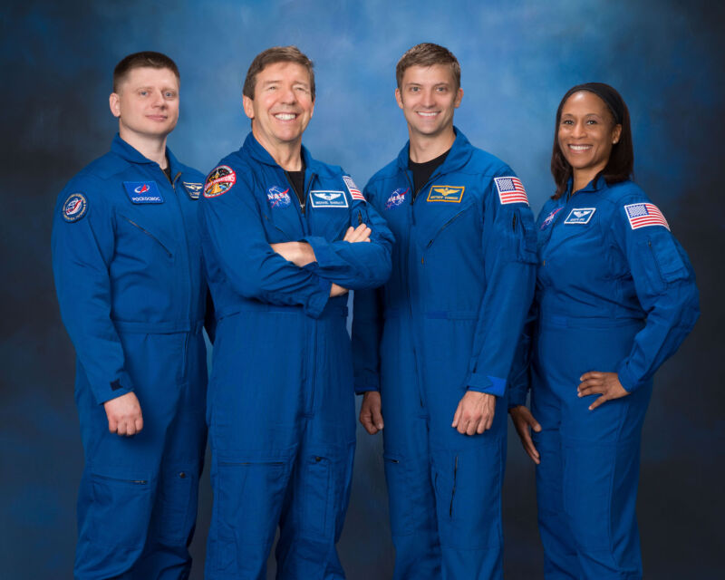 Russian cosmonaut Alexander Grebenkin, astronaut Michael Barrett, commander Matthew Dominick, and mission specialist Jeanette Epps make up the Crew-8 mission.