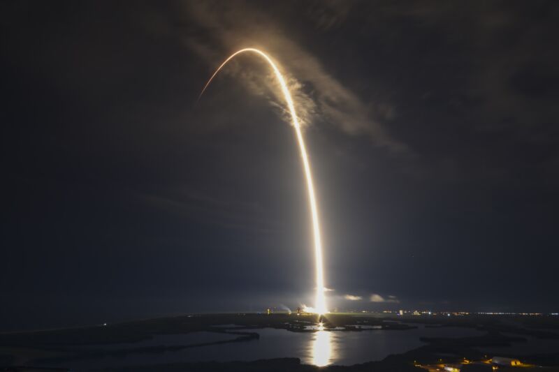 A Falcon 9 launch of 22 Starlink satellites on Wednesday, August 16, 2023. 