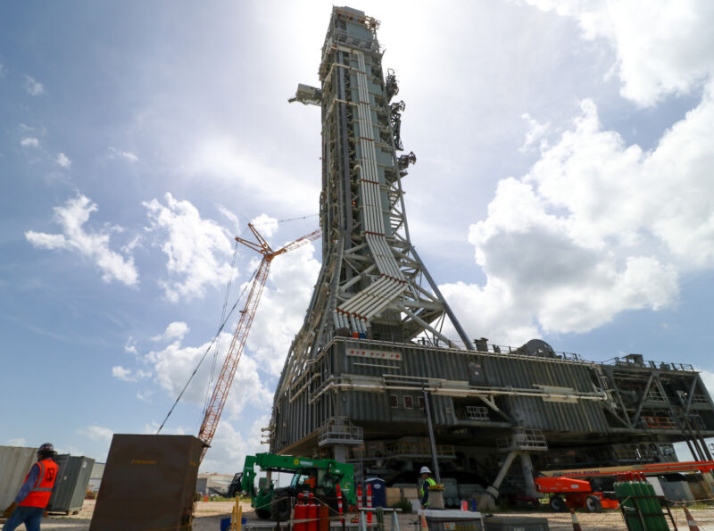 NASA's mobile launcher for the first three Artemis Moon missions.