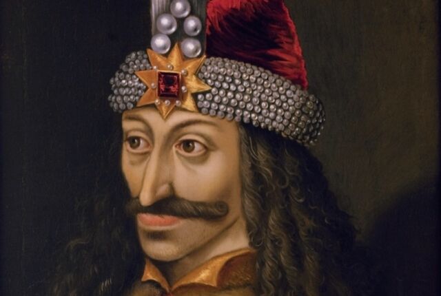 Ambras Castle's portrait of Vlad III (c. 1560), reputedly a copy of an original made during his lifetime.