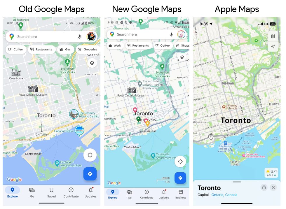 Google Maps’ new color scheme test looks a lot like Apple Maps Ars