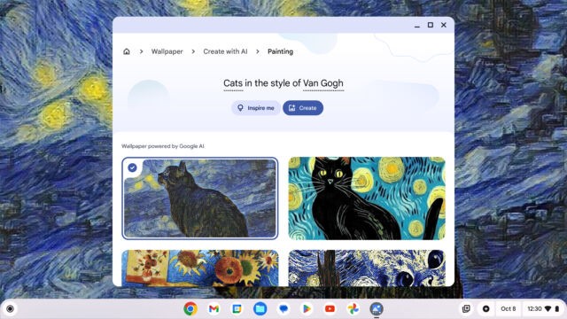Google is developing generative AI wallpapers for Chromebook Plus laptops.
