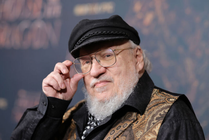 George R.R. Martin at an HBO Max screening.