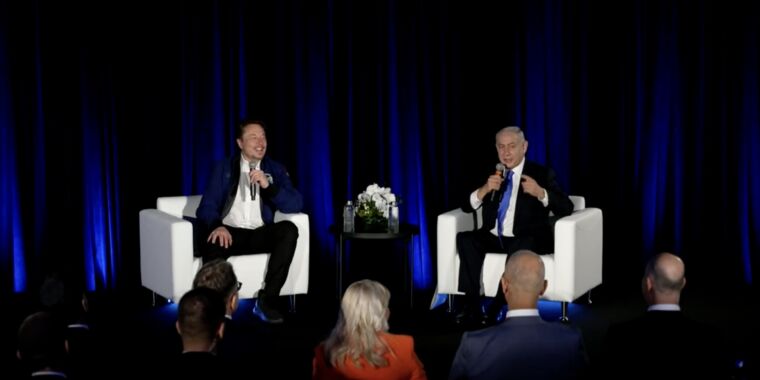 photo of Musk and Netanyahu blame “armies of bots” for spreading antisemitism on X image