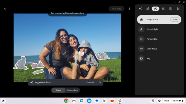 A screenshot of Google Photos on a Chromebook Plus. 