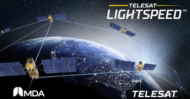 Ilustración artística de los satélites Lightspeed de Telesat.