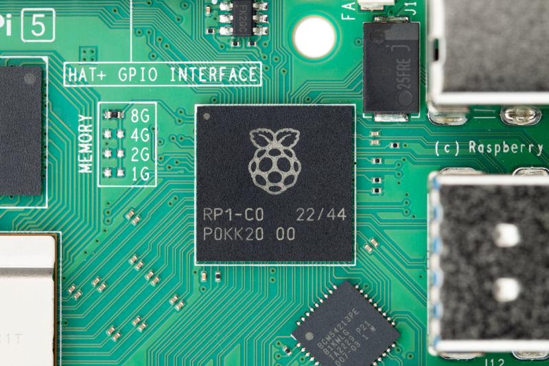 RP1 chip on the Raspberry Pi 5 board