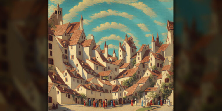 Read more about the article Funky AI-generated spiraling medieval village captivates social media