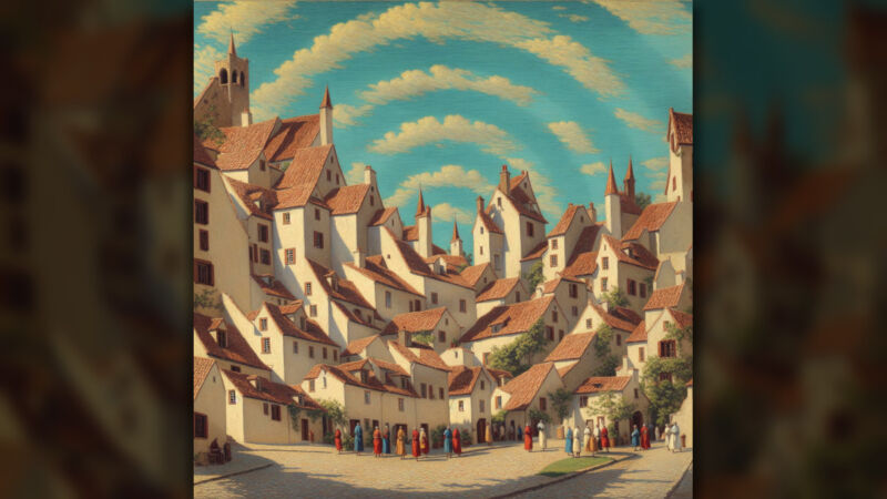 Funky AI-generated spiral medieval village captivates social media – Ars Technica