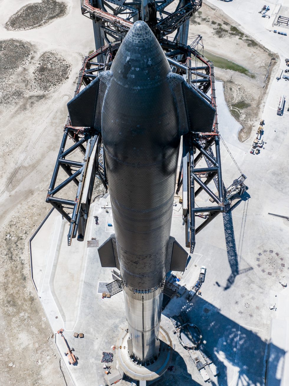 There is now a water deluge system beneath the rocket to manage its considerable acoustic energy.