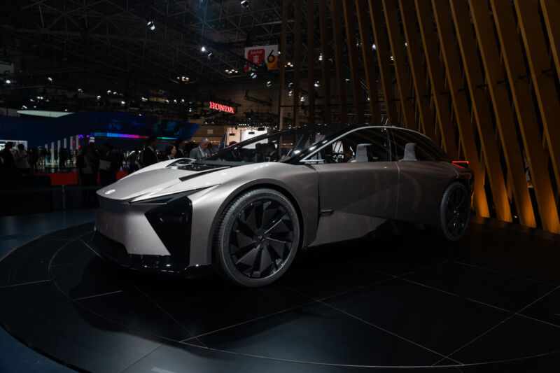 A Lexus concept car on display at the Tokyo auto show