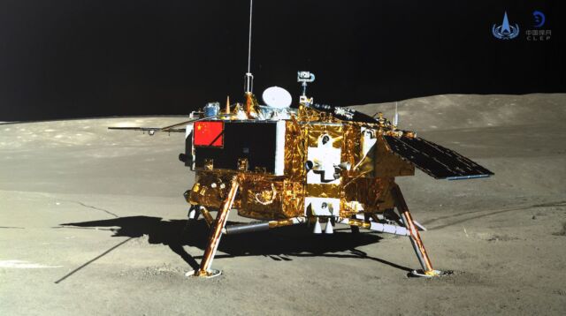 China's Chang'e 4 lander on the far side of the Moon in January 2019.